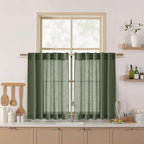 Nanspring Short Linen Curtains 36 Inch Length by Nanspring