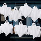 JOYIN 7 Pcs Halloween Hanging Ghost Decorations Outdoor, 19.6” Flying White Ghosts Decor for Halloween Tree Front Yard Patio Lawn Garden Party and Holiday Décor