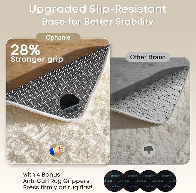 Ophanie 2x8 Runner Rug for Hallway, Upgrade Non-Slip Fluffy Soft Bedside Rugs - Image 4