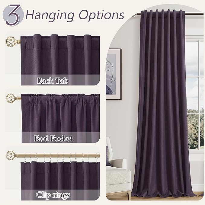 Guken 100% Blackout Curtains 84 Inch Length 2 Panels Set - Image 6