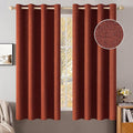 MIULEE Linen Curtains for Bedroom 100% Blackout Thermal Insulated Burnt Orange by MIULEE