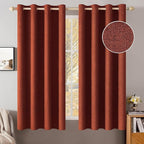 MIULEE Linen Curtains for Bedroom 100% Blackout Thermal Insulated Burnt Orange by MIULEE