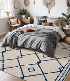 YIHOUSE Boho 5x7 Area Rugs for Living Room, Western Beige and Blue Rug - Image 3