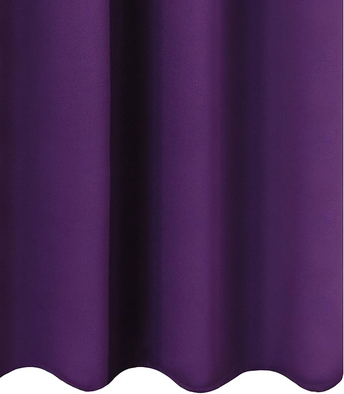 LEMOMO Purple Thermal Blackout Curtains/52 x 72 Inch/Set of 2 Panels Room - Image 9