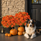 Artificial Fall Flowers Geraniums for Outdoors Front Porch Decor