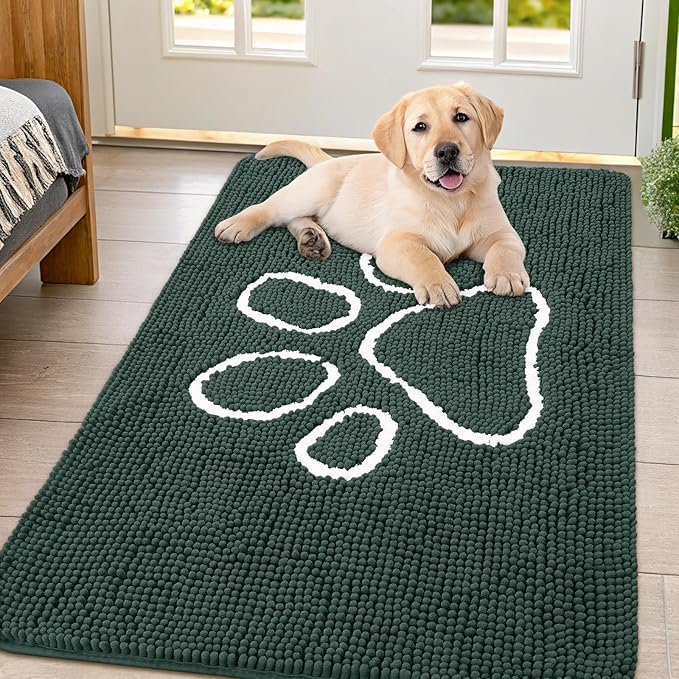 Smiry Dog Door Mat for Muddy Paws, Absorbent Dirt Trapper Non Slip Quick Dry by Smiry