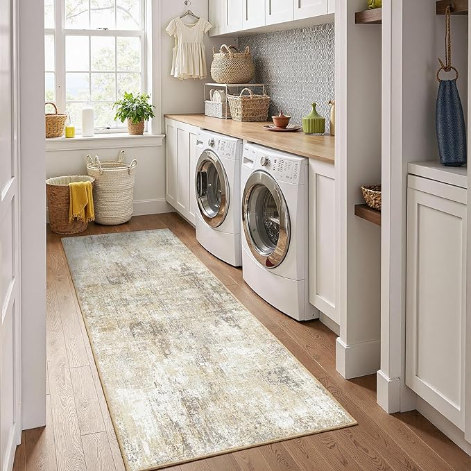 Washable Area Rugs 2'x8' Non-Slip Modern Abstract Soft - Image 3