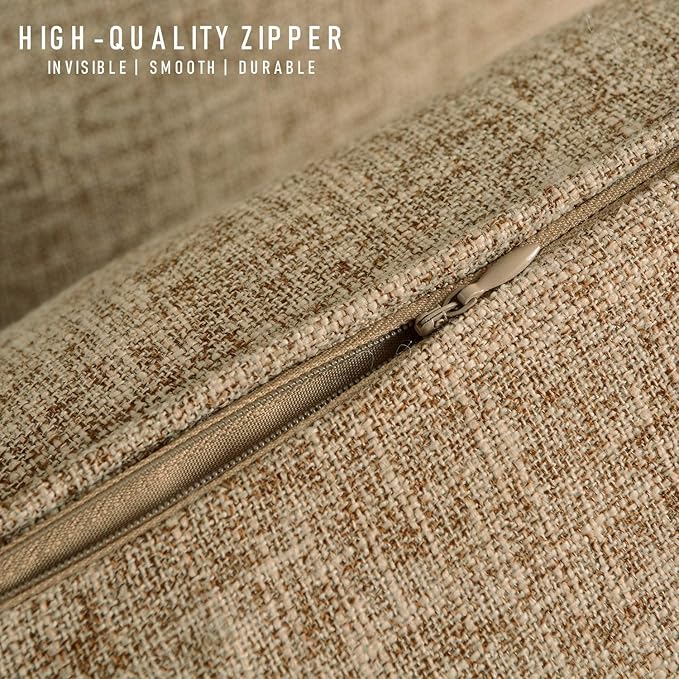 HPUK Pack of 2 Tan Throw Pillow Covers, 18x18 inch Accent Throw Pillows - Image 4