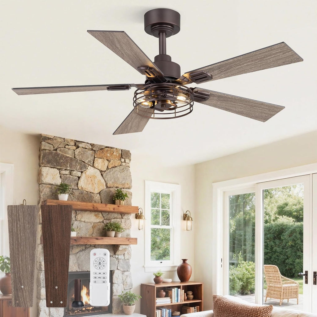 Fanbulous 42 Inch Farmhouse Rustic Ceiling Fan with Light & Remote