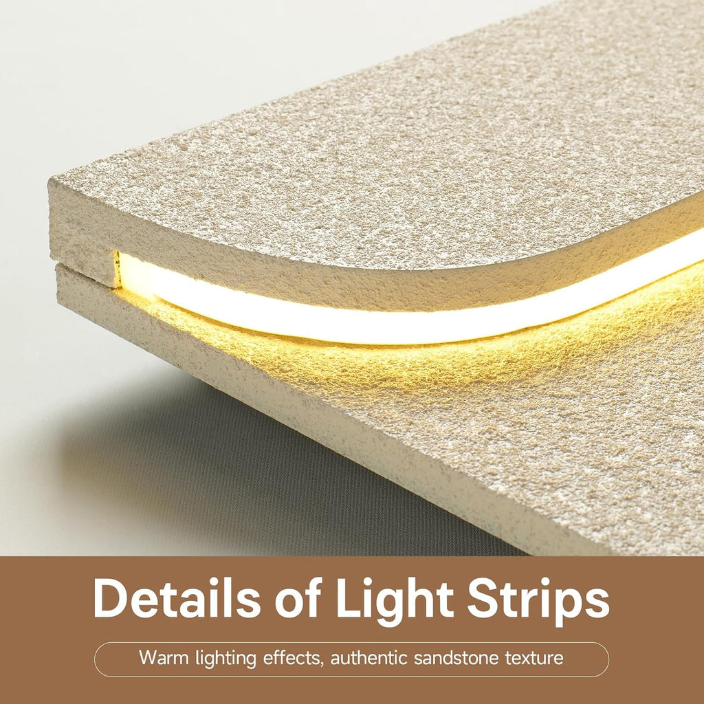 3D Textured LED Wall Art Decor for Living Room, Modern Vertical 30x60 Inch