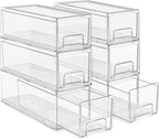 Sorbus Clear Stackable Storage Drawers with Handles (1 Medium + 2 Small)
