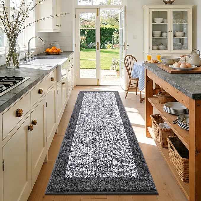 60x24 Long Bathroom Rugs Washable Non Slip, Soft Absorbent Quick Dry Mats - Image 4