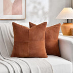 Fancy Homi 2 Packs Rust Samll Decorative Throw Pillow Covers 12x12 Inch - Image 6