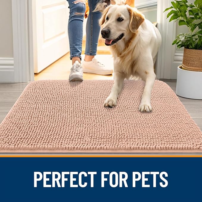 OLANLY Dog Door Mat for Muddy Paws 47x32, Absorbs Moisture and Dirt, Absorbent - Image 6