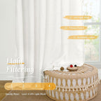 LAMIT Ivory White Linen Curtains 72 inches Long - Image 4