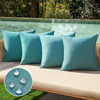 MIULEE Pack of 4 Decorative Outdoor Throw Pillow Covers Linen Waterproof Pillow by MIULEE