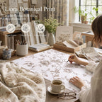 Vangao Taupe Floral Linen Curtains for Living Room 84L 2 Panels for Bedroom