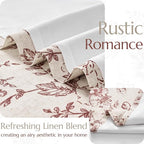 jinchan Lined Linen Blend Curtain Floral Curtains - Image 3
