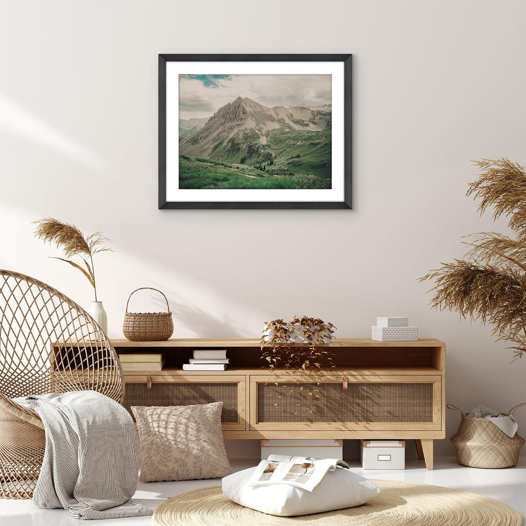 Americanflat 22x28 Poster Frame - Matted to 18x24 - Engineered Wood - Black