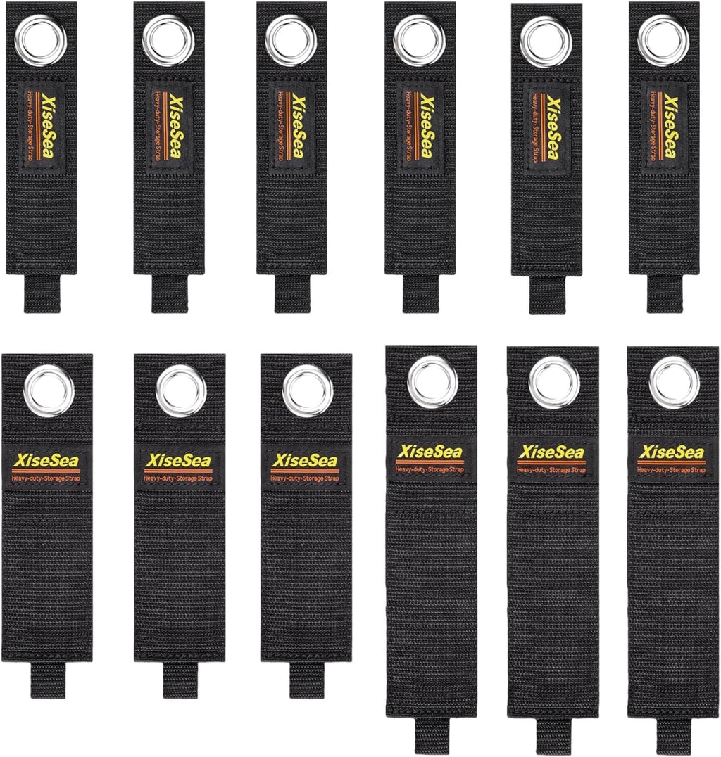 12-Pack Heavy Duty Storage Straps, Hook and Loop Hanging Storage Straps Cord Wrap Keeper for Cords, Hoses, Rope, RV, Boat, Garage Organization (D-12)