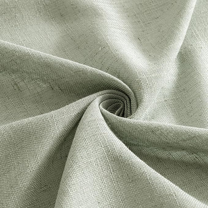 MIULEE Sage Linen Curtains 90 Inch Length 2 Panels - Image 8