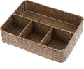 ELLDOO Tea Bag Organizer Tray, Sugar Packet Holder Coffee Pod Storage Condiment Organizer Seagrass Divided Basket for Pantry Drawer Shelf Countertop, Coffee