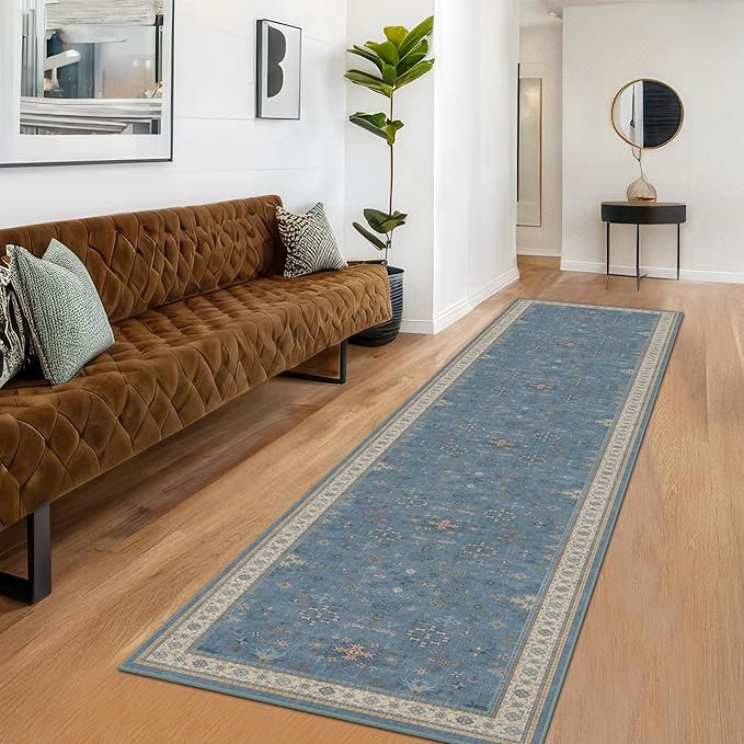 Hazo Haus Non Slip 10ft Long Hallway Runner Rug Blue - Image 3