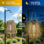 Solar Lanterns Outdoor Waterproof, 2 Pack Hanging Solar Lights for Outside, Auto On/Off Solar Powered Lanterns for Patio Yard Porch Pathway Garden Decor, Warm White