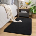 Amearea Modern Washable Runner Rugs, 2x4 Feet Black Bedroom Runner Rug - Image 2