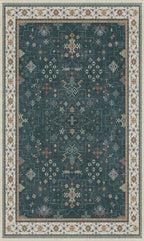 Dark Green Oushak 3x5 Large Entryway Rug - Image 9