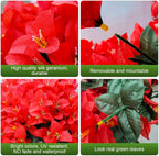 Faux Bougainvillea Artificial Flowers Fake Plants, 2 PCS Red