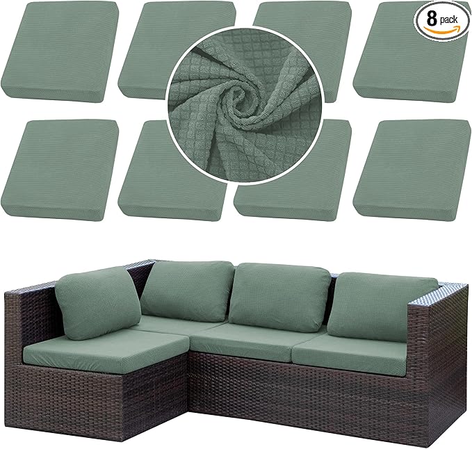 Outdoor Cushion Covers Set, Replacement by SUKAIKEQA