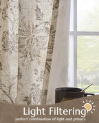 jinchan Lined Linen Floral Curtains - Image 3