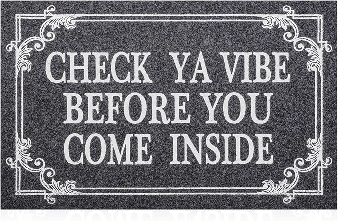 Front Door Indoor Outdoor Entrance Doormat Grey Rubber Welcome Door Mat Come by HLFMVWE