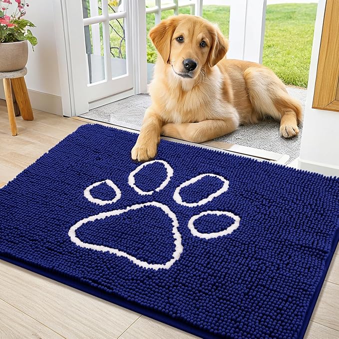 Smiry Dog Door Mat for Muddy Paws, Absorbent Dirt Trapper Non Slip Quick Dry by Smiry