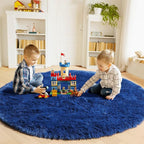 ONASAR Navy Blue Round Rugs 6ft - Image 3