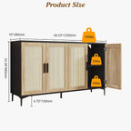 JASIWAY Sideboard Buffet Cabinet with Storage, 48" Rattan Coffee Bar