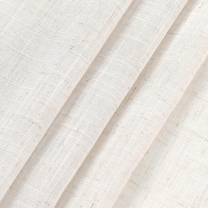 Nanspring Ivory White Linen Curtains 63 Inches Long - Image 4
