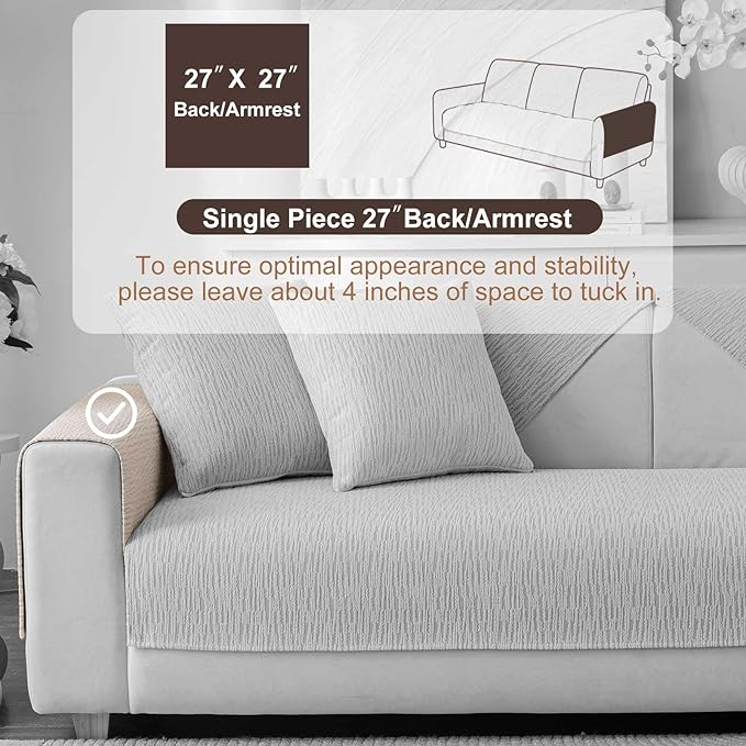 Soft Waterproof Chenille Cover Washable, Non Slip Sectional Sofa Covers - Image 2