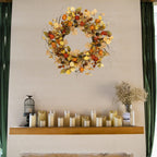AMF0RESJ Artificial Fall Wreath for Front Door Autumn Wreath for Home Decor