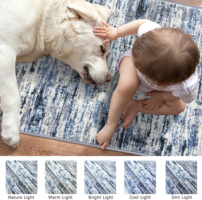 Lansny Modern Abstract Runner Rug 2.6x12 - Image 3
