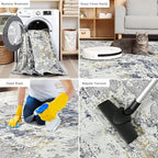 Toneed Abstract Area Rug Modern Washable Rug Soft Non Slip Rug Low Pile - Image 6