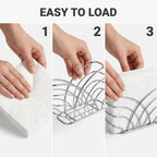 Napkin Holder for Table, Silver Iron Upright Paper Dispenser