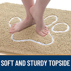 OLANLY Dog Door Mat for Muddy Paws 54x32, Paw Print Design, Absorbs Moisture - Image 4