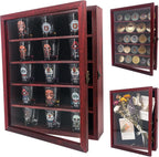 FramePro Shadow Box Frame Display Case 12x16 with Removable Shelves, Deep Memory Box Trinket Knick Knack Shelf Cabinet for Collector, Keepsake Coins Military Medals Wedding Flowers Real Wood