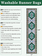 SERISSA Runner Rug for Hallways, Extra Long Boho Rug Ultra Soft Vintage Green - Image 6