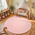 Amearea Pink Round Area Rugs 4ft Washable Circle Rugs by AmeareaDirect