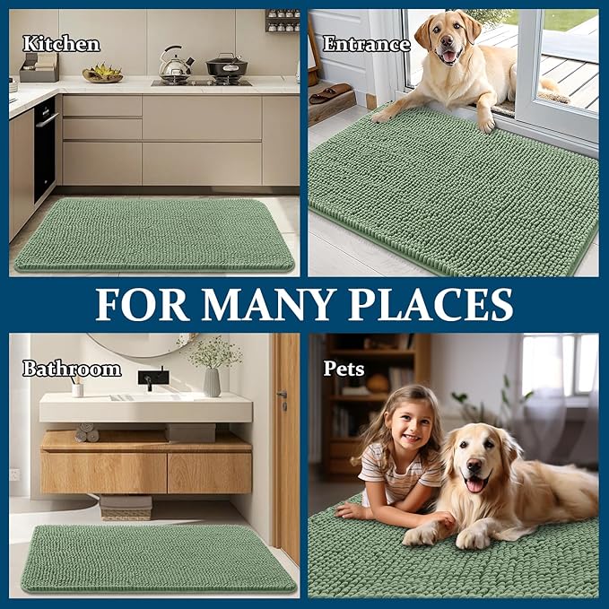 OLANLY Dog Door Mat for Muddy Paws 54x24, Absorbs Moisture and Dirt, Absorbent - Image 8