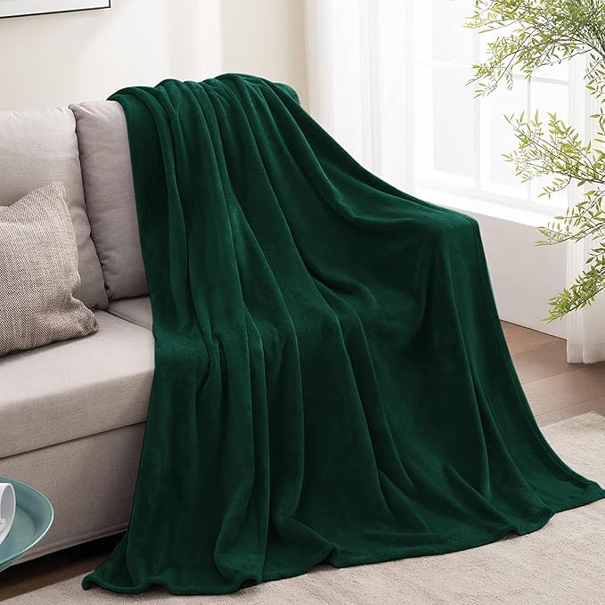 BEDELITE Fleece Blanket Twin Size Forest Green Throw Blankets - Image 9