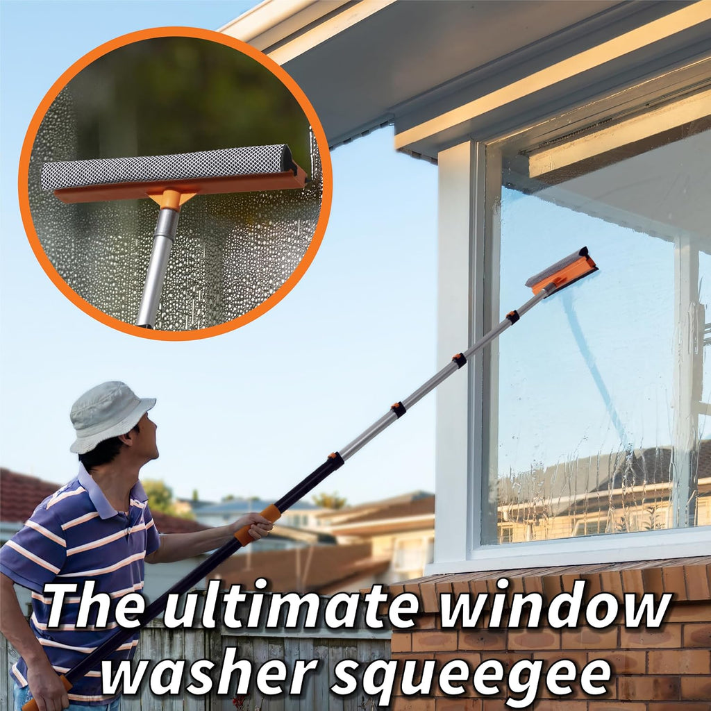 5-30 ft Window Washer Squeegee Kit with Extension Pole (36+ Foot Reach)